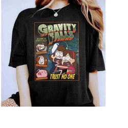 Disney Gravity Falls Trust No One Scared Dipper & Mabel Shirt, Magic Kingdom Holiday Unisex T-shirt Family Birthday Gift