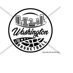 Washington, basketball. silhouette, INSTANT DOWNLOAD, svg-png-eps-dxf-ai-jpg