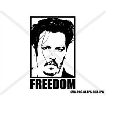 Justice for Johnny Depp. silhouette, INSTANT DOWNLOAD, svg-png-eps-dxf-ai-jpg