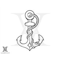 Anchor marine, silhouette, INSTANT DOWNLOAD, svg-png-eps-dxf-ai-jpg