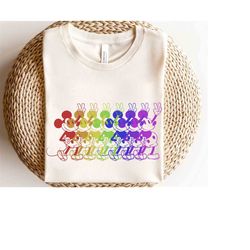 Cute Disney Mickey And Friends Mickey Mouse Rainbow Lineup T-shirt, Magic Kingdom Unisex T-shirt Family Birthday Gift Ad