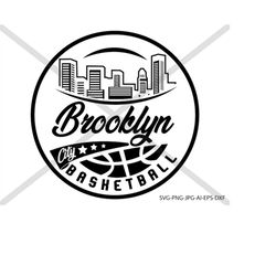 Brooklyn, basketball. silhouette, INSTANT DOWNLOAD, svg-png-eps-dxf-ai-jpg