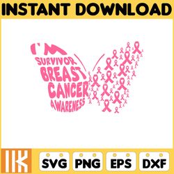 breast cancer svg, im survivor breast cancer awareness svg, cancer svg, cancer awareness, ribbon svg