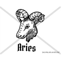 Aries, signs of the zodiac. silhouette, INSTANT DOWNLOAD, svg-png-eps-dxf-ai-jpg