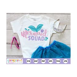 Mermaid Squad SVG, mermaid lettering cut file for silhouette and cricut