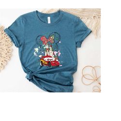 Lightning McQueen Christmas Shirt, Disney Watercolor Castle Shirt, Disney Christmas Shirt, Minnie Christmas Shirt, Merry
