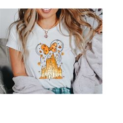 Fall Watercolor Castle and Minnie Pumpkins Shirt, Disney Fall Shirt, Disney Halloween Shirt, Minnie Ears Shirt, Disney S
