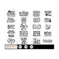 Welcome clipart bundle, welcome sign digital art, home clipart instant download