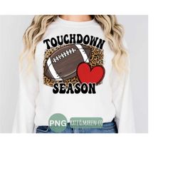 football mom png, touchdown season png, leopard football sublimation