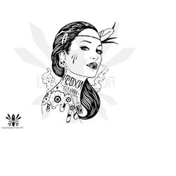 Tattoo Model, silhouette, INSTANT DOWNLOAD, svg-png-eps-dxf-ai-jpg
