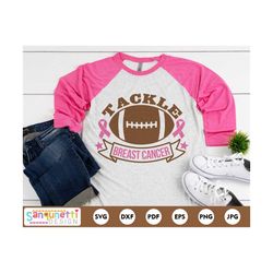 Tackle Breast Cancer football SVG, png jpg dxf svg, cricut and silhouette, instant download