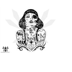 Tattoo Model, silhouette, INSTANT DOWNLOAD, svg-png-eps-dxf-ai-jpg