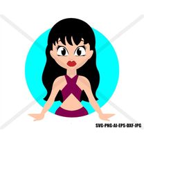 Selena Quintanilla. silhouette, INSTANT DOWNLOAD, svg-png-eps-dxf-ai-jpg