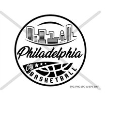 Filadelfia, basketball. silhouette, INSTANT DOWNLOAD, svg-png-eps-dxf-ai-jpg