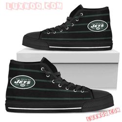 Edge Straight Perfect Circle New York Jets High Top Shoes Sport Sneakers