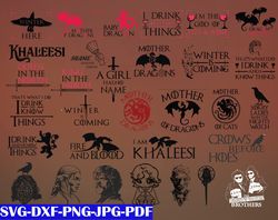 A Song Of Ice And Fire SVG, Bundles Game Of Thrones SVG, PNG,DXF, PDF, JPG...