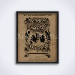 Varney the Vampire Victorian penny dreadful cover printable art print poster Digital Download