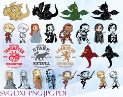 Game Of Thrones Characters SVG, Bundles Game Of Thrones SVG, PNG,DXF, PDF, JPG...