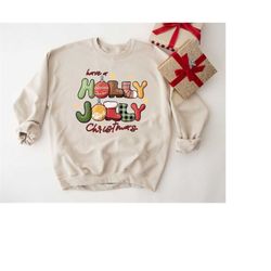 Holly Jolly Christmas Sweatshirt, Mom Christmas Sweatshirt, Holly Jolly Xmas T-Shirt, Merry Christmas Shirt, Women Chris