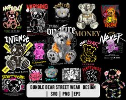 Tshirt designs bundle, bear street wear design bundle, bikers design, urban tshirts, hip hop tshirt 15