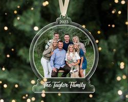 custom photo ornament, 2023 family christmas ornament, personalized family ornament with photo