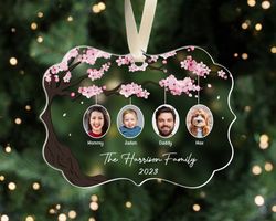 personalized family christmas ornament, family tree ornament, 2023 family ornament with photo
