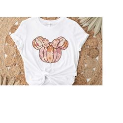 Minnie Mouse Pumpkin Shirt, Disney Halloween Women T-Shirt, Fall Vibes Shirt, Minnie Mouse T-Shirt, Halloween Party Tee,