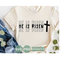 he is risen svg, easter religious svg and png, retro boho christian easter quote cricut cut file and sublimation