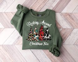 Christmas Sweatshirt, Rockin Around the Christmas Tree Shirt, Minimal Christmas Sweatshirt, Xmas Tee, Holiday Sweater, M