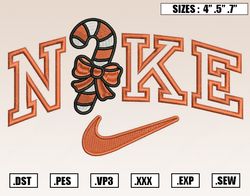 Nike Christmas Candy Embroidery Designs, Christmas Embroidery Design File Instant Download