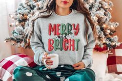 Christmas Sweatshirt,Christmas Sweater,Merry And Bright Christmas,Family Christmas Shirt,Retro Christmas Shirt,2022 Xmas