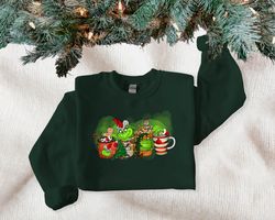 Family Christmas Vacation Coffee Sweatshirt, Grin Coffe Cup, Retro Christmas Coffee Shirt Funny Christmas Hoodie, Grin F