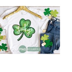 lucky shamrock clover png, st patrick png, sublimation