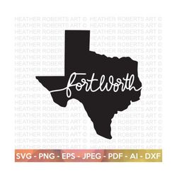 Fort Worth City SVG, Texas Svg, Texas Clipart, Texas Silhouette, Texas Shape svg, Texas Cities Svg, Texas State, Cut File Cricut, Silhouette