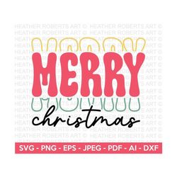 Merry Christmas Retro SVG, Retro Christmas Quotes SVG, Christmas Shirt svg, Winter svg, Merry Christmas, Cut File Cricut