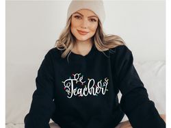 Teacher Christmas Sweatshirt, Christmas Teacher Gift, Christmas Lights, Gift For Teacher, Christmas School Sweatshirt, B