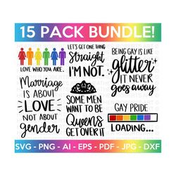 Gay Pride SVG Bundle, LGBT SVG Bundle, Gay svg, Pride svg, Rainbow svg, Gay Pride Shirt svg, Gay Festival Outfit svg, Cut Files for Cricut