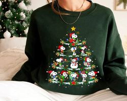 Vintage Snoopy dog Christmas Tree Crewneck Shirt, Christmas T-Shirt, Christmas Family Shirt, Christmas gift