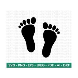 Footprint Svg, Baby Footprint Svg, Baby Foot Svg, Footprint Clipart, Footprint Design, Cut Files for Cricut, Silhouette