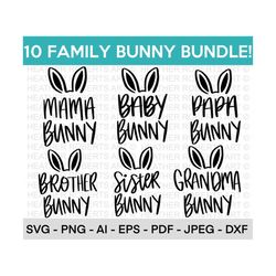 Family Bunny SVG Bundle, Easter Family Bunny SVG, Mama Bunny svg, Easter SVG Bundle, Easter svg Kids, Easter Bunny svg, Cut File For Cricut