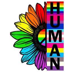 Human Sunflower Rainbow LGBT Flag Svg, Gay Pride Svg