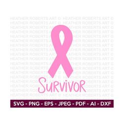 Cancer Survivor Ribbon SVG, Cancer SVG, Breast Cancer SVG, Awareness Ribbon svg, Pink Ribbon svg, Stay strong svg, Cut File Cricut
