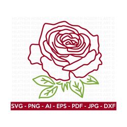 Rose Line Art SVG, Rose svg, Line Art svg, Floral Decoration SVG, Flowers SVG, Rose Floral svg, Nature Svg, Cricut Cut Files, Silhouette