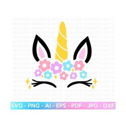 Unicorn SVG, Unicorn Face SVG, Unicorn Birthday SVG, Birthday Girl svg, Birthday Shirt svg, Gift for Birthday svg, Cut files for Cricut