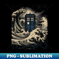 Tardis - Under the Wave off Kanagawa - High-Quality PNG Sublimation Download - Add a Festive Touch to Every Day