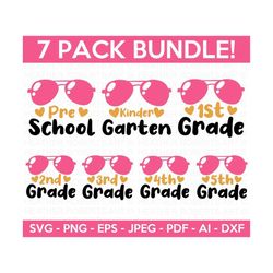 Back to School SVG Bundle, Sunglasses SVG, Grade Level Vibes svg, Teacher svg, School, School Shirt svg, Kid Shirt svg, Cut File Cricut