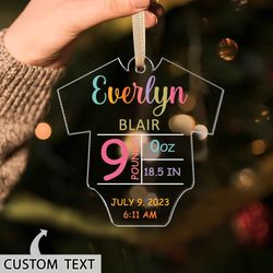 personalized babys first christmas ornament, new baby gift, newborn ornament