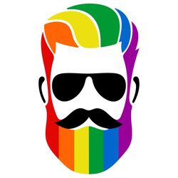 Beard Face Rainbow LGBT Svg, Rainbow Pride Svg, LGBT Svg,