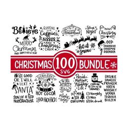100 Christmas SVG Bundle, Winter svg, Santa SVG, Holiday, Merry Christmas, Christmas Bundle, Funny Christmas Shirt, Cut File Cricut