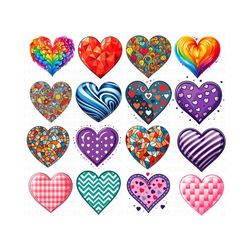 Heart Clipart Set, Valentine's Day Clip Art Set, Hearts PNG, Valentine Heart PNG, Cute Hearts png, Red Hearts, Sublimation Files, PNG Files